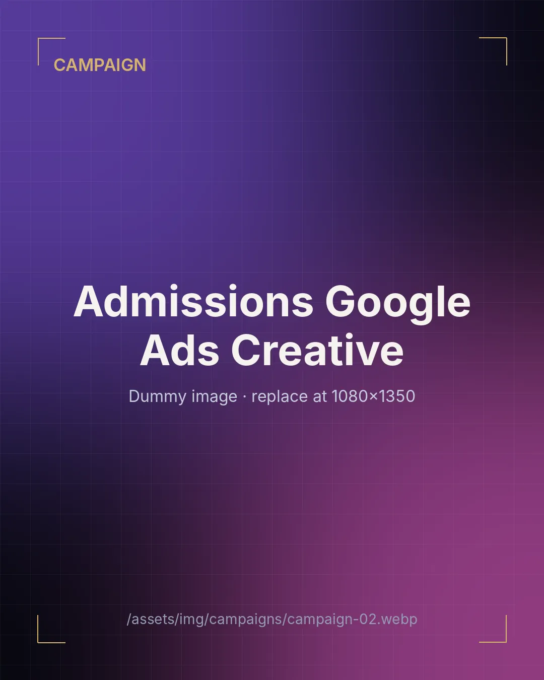Sample: Education Brand campaign creative