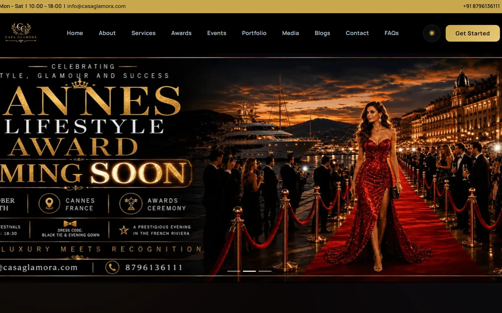 Casa Glamora — Luxury Awards Website by Dev Team Agency