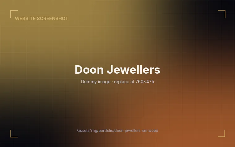 Doon Jewellers — Brand Landing Page designed and developed by Dev Team Agency