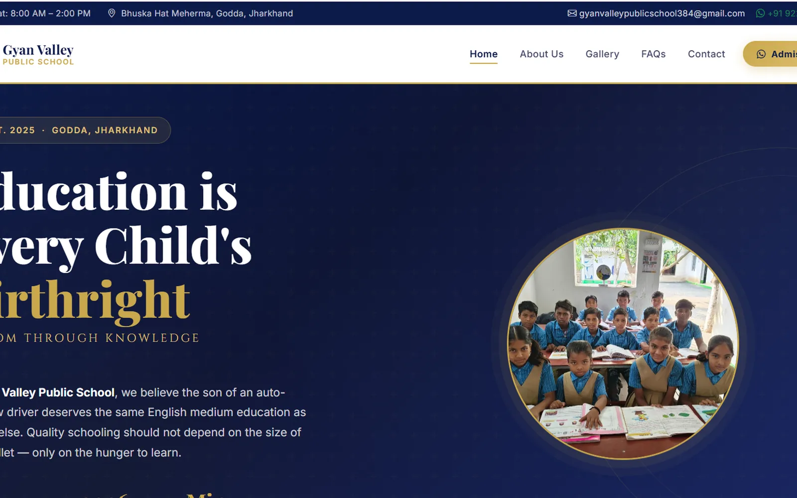 Gyan Valley Public School — School Website + Management System by Dev Team Agency