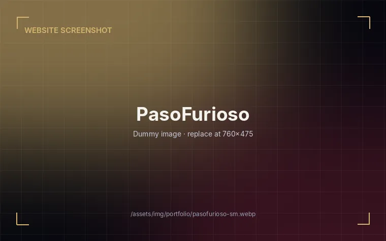 PasoFurioso — Multi-page Trading Website designed and developed by Dev Team Agency