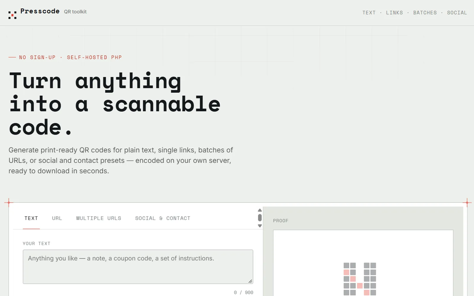 Presscode — QR Code Toolkit (Web App) by Dev Team Agency