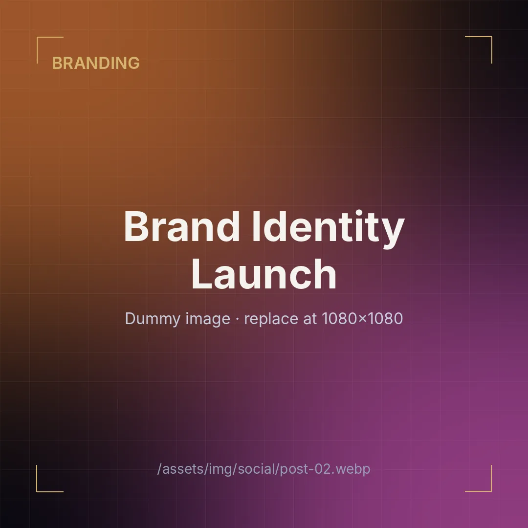 Brand Identity Launch — social media creative by Dev Team Agency