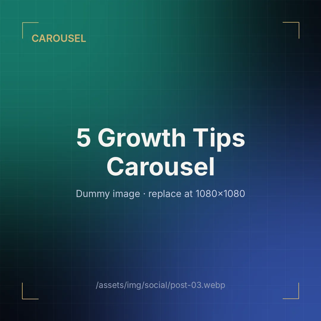 5 Growth Tips Carousel — social media creative by Dev Team Agency