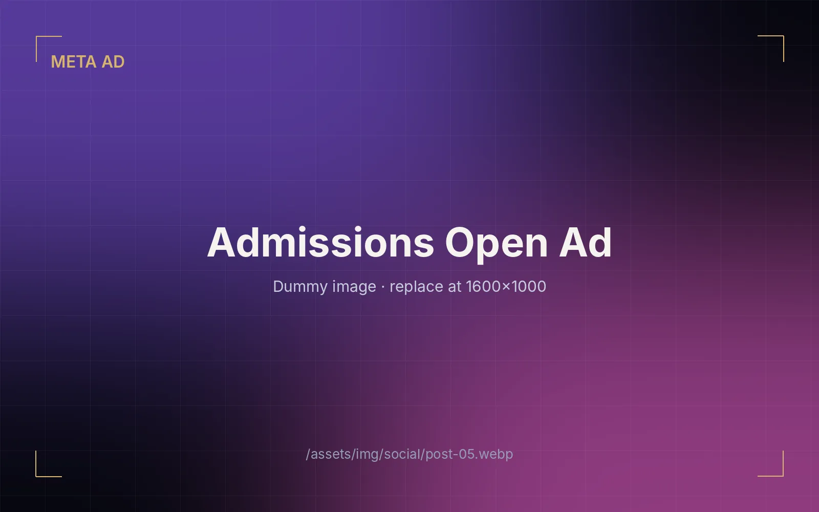 Admissions Open Ad — social media creative by Dev Team Agency