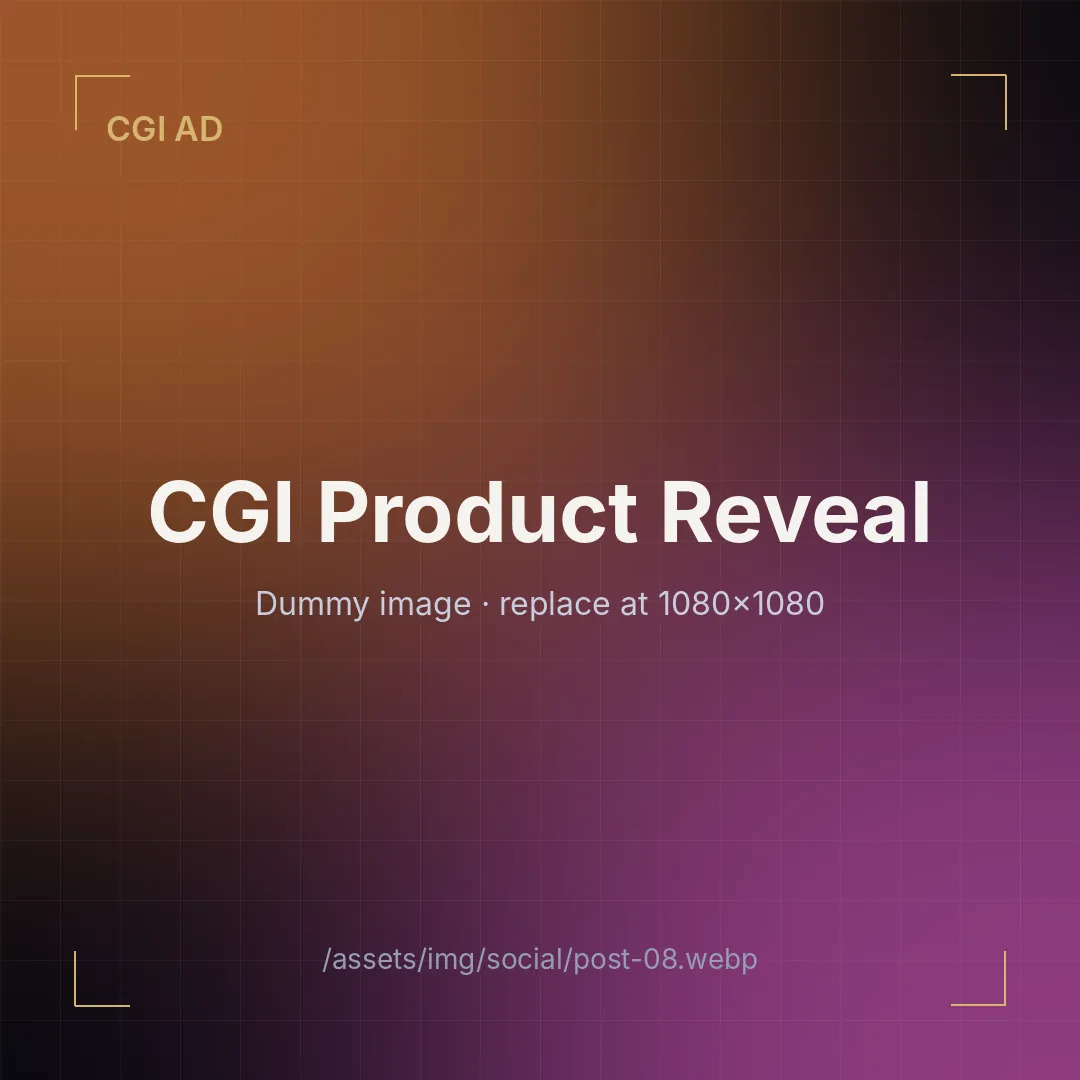 CGI Product Reveal — social media creative by Dev Team Agency