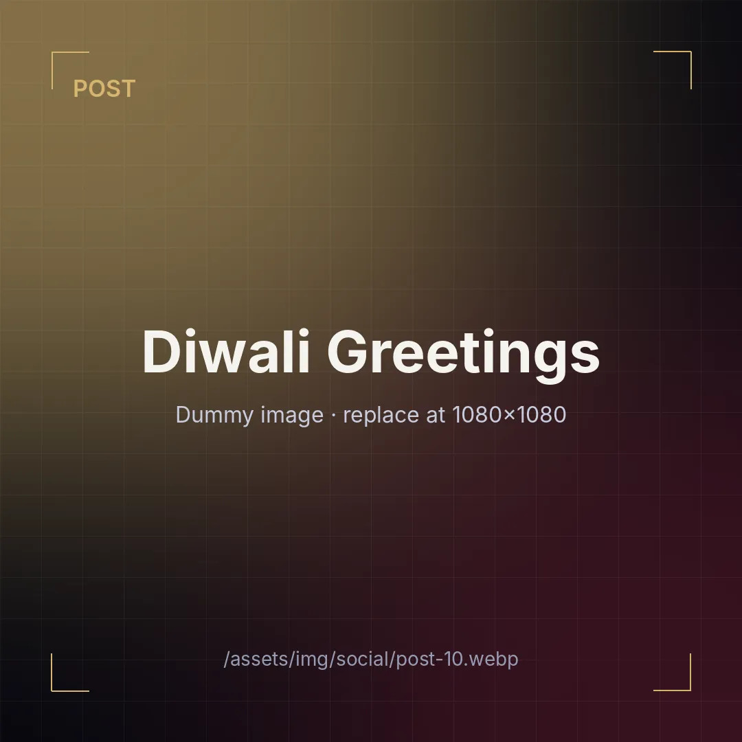 Diwali Greetings — social media creative by Dev Team Agency